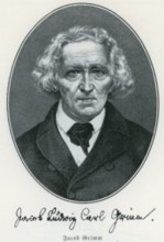 Jacob Grimm (1785, 1863) redrawn from a photograph, from Könnecke Bilderatlas zur Geschichte der