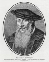 Ambrosius Lobwasser (1514-1585) Copperplate engraving from Könnecke Bilderatlas zur Geschichte der