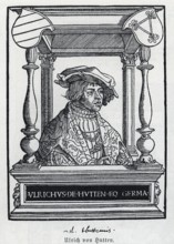 Ulrich von Hutten (1488-1522), woodcut, from Könnecke Bilderatlas zur Geschichte der Deutschen