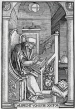 Albrecht von Eybe 1511, woodcut, from Könnecke Bilderatlas zur Geschichte der Deutschen Litteratur