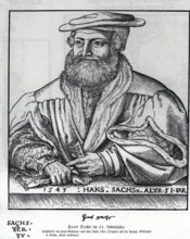 Hans Sachs at the age of 51 (1494-1576), from Könnecke Bilderatlas zur Geschichte der Deutschen