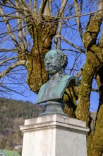 Monument to King Max II in the spa gardens, Tegernsee, Upper Bavaria, Bavaria, Germany