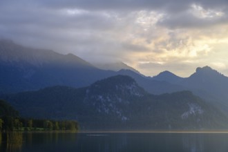 Sunset, Kochel am See, Lake Kochel, Upper Bavaria, Bavaria, Germany