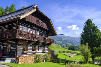 Old farmhouses, St. Oswald, near Bad Kleinkirchheim, Nockberge, Carinthia, Austria