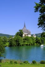 Maria Wörth pilgrimage church, on the southern shore of Lake Lake Wörth, Carinthia, Austria
