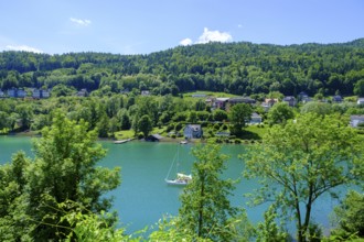 Maria Wörth pilgrimage church, on the southern shore of Lake Lake Wörth, Carinthia, Austria