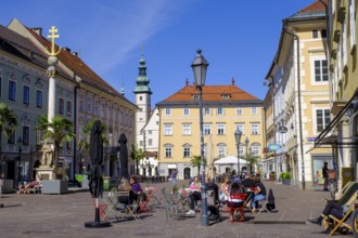 Trinity Column or Plague Column, Old Square, Old Town, Klagenfurt, Carinthia, Austria