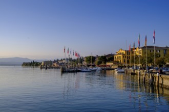 Sunset near Sirmione on Lake Garda, Veneto, Veneto, Italy