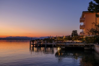Sunset, Sirmione on Lake Garda, Veneto, Veneto, Italy