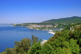 Adriatic coast with Portopiccolo Sistiana, near Trieste, Adriatic Sea, Friuli-Venezia Giulia