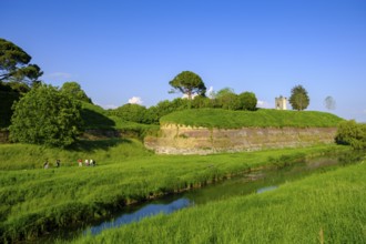 Fortification wall, city wall, UNESCO World Heritage Site, Palmanova, Julian Friuli, Veneto, Italy