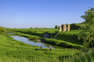 Fortification wall, city wall, UNESCO World Heritage Site, Palmanova, Julian Friuli, Veneto, Italy