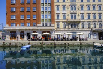 Commercial and residential buildings on the Grand Canal, Borgo Teresiano, Trieste, Adriatic Sea,