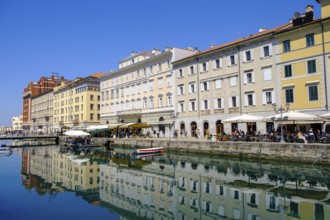Commercial and residential buildings on the Grand Canal, Borgo Teresiano, Trieste, Adriatic Sea,