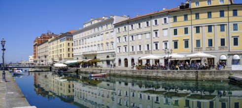 Commercial and residential buildings on the Grand Canal, Borgo Teresiano, Trieste, Adriatic Sea,