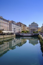 Commercial and residential buildings on the Grand Canal, Borgo Teresiano, Trieste, Adriatic Sea,