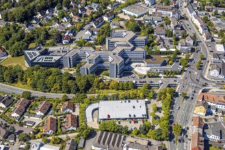 Aerial view, district house local administration, Lüdenscheid city, Lüdenscheid, Sauerland, North
