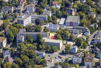Aerial view, school building GSG Geschwister-Scholl-Gymnasium and school building Zepp Zeppelin