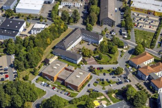 Aerial view, RehaKlinik Lüdenscheid with gardens, Piepersloh, Lüdenscheid, Sauerland, North