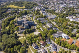 Aerial view, Klinikum Lüdenscheid Märkische Kliniken und Sportklinik Hellersen, Piepersloh,