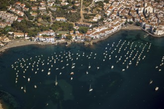 Bay of Cadaques, sailing boats, old town, Parc Natural Cap De Creus, Cadaqués, Costa Brava,