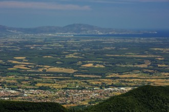 Banyoles, Costa Brava, Catalonia, Spain, Sant Miquel de Campmajor, Europe, aerial view, birds-eyes