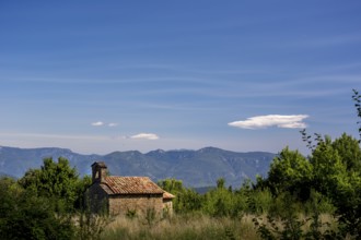 Small chapel on the hills of Sant Miquel de Campmajor, Cataluña, Catalonia, Spain, Sant Miquel de