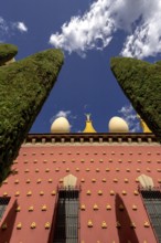 Dali Museum, Dali Museum in Figueres, detail with blue cloudy sky, Figueres, Figueras, Catalonia,