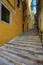 Alleys in the old town of Girona, Cataluña, Gerona, Catalonia, Spain, Girona, Cataluña, Europe,