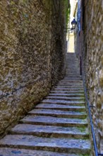 Call, Jewish quarter in the old town of Girona, stone steps, alleys in the old town of Girona,