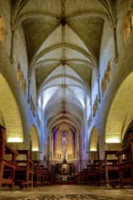 Nave of the church Sant Feliu, Sant Felix, Girona, Cataluña, Gerona, Catalonia, Spain, Cataluña,
