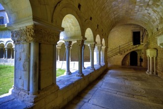 Cloister, Cathedral of Santa Maria of Gerona, Catedral Santa Maria de Girona, Girona, Cataluña,