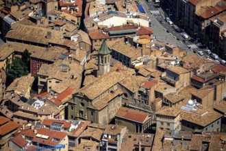 Old Town, Vic, Costa Brava, Catalonia, Spain, Europe, aerial view, birds-eyes view, aerial