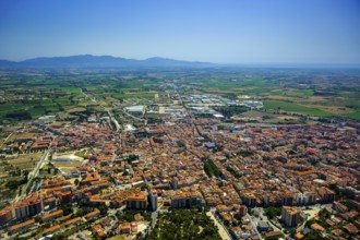 Overview of Figueres, Costa Brava, Catalonia, Spain, Figueres, Europe, aerial view, birds-eyes