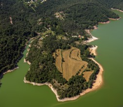Panta de Sau, reservoir of Sau, river Ter, Riu Ter, Vilanova de Sau, Costa Brava, Catalonia, Spain,