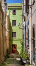 Sardinia, alley with picturesque house and window, Bosa, Europe, Province of Oristano, Italy, old