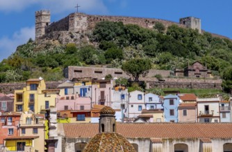Sardinia, view, Castello di Serravalle, Bosa, Europe, Province of Oristano, Italy, old town,