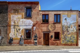 Sardinia, House with Murals, Sardinia landmark, Tinnura, Europe, Province of Oristano, Italy,