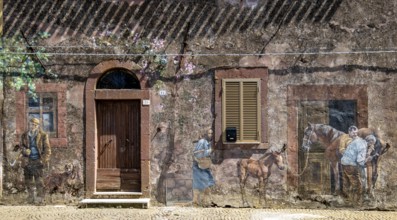 Sardinia, House with Murals, Sardinia Sightseeing, Tinnura, Europe, Province of Oristano, Italy,