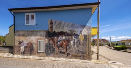 Sardinia, House with Murals, Sardinia Sightseeing, Tinnura, Europe, Province of Oristano, Italy,
