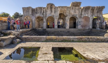 Sardinia, Terme Romane Fordongianus, Roman baths and thermal baths, tourists at historical