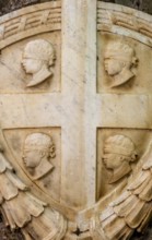 Sardinia, national flag in stone, Per iniziativa del Reduci, Santu Lussurgiu, Europe, Province of