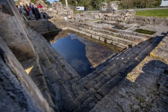 Sardinia, Terme Romane Fordongianus, Roman baths and thermal baths, tourists at historical