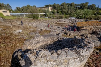 Sardinia, Terme Romane Fordongianus, Roman baths and thermal baths, tourists at historical