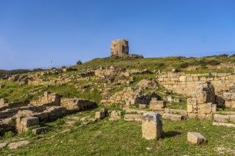 Sardinia, Sinis Peninsula with historical ruins, Area archeologica di Tharros Archaeological