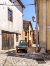 Sardinia, Small van Ape in the alleys of Santu Lussurgiu, Europe, Province of Oristano, Italy, old