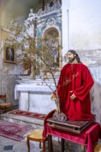 Sardinia, Christ figure in red robe, Bosa, Europe, Province of Oristano, Italy, old town, worship,