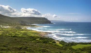 Sardinia, mountains and wooded coast and sea, Bosa, Europe, Province of Oristano, Italy, view,