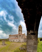 Sardinia, The Abbey Church of Santissima TrinitÃƒÂ di Saccargia, Romanesque church, Codrongianos,
