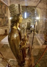 Sardinia, Madonna figure with crown, Santissima TrinitÃƒÂ di Saccargia, Romanesque church,